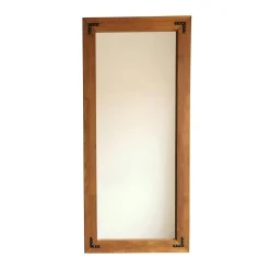 Miroir mural en bois brun - format vertical HILO
