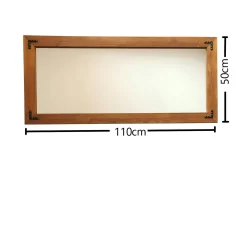 Miroir mural en bois brun - format horizontal HILO