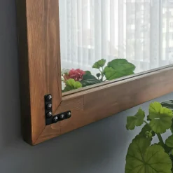 Miroir mural en bois brun - format horizontal HILO