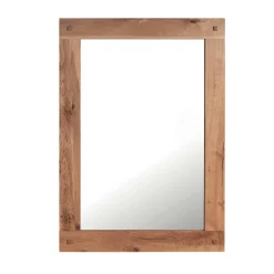 Miroir mural en bois naturel avec cadre épais - 110 cm FJORD