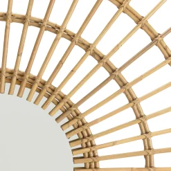 Miroir rond 100 cm en rotin miel MANY