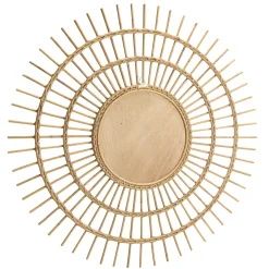 Miroir rond 100 cm en rotin miel MANY