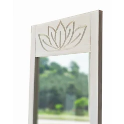 Miroir vertical blanc - motif lotus, 155 cm HILO