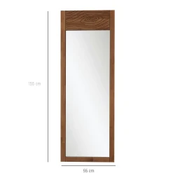 Miroir vertical en bois brun - motif tronc d'arbre HILO