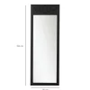 Miroir vertical en bois gris foncé - motif lotus HILO