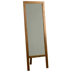 Miroir vertical sur pied - bois brun, 2 crochets HILO
