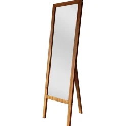 Miroir vertical sur pied - bois marron, 2 crochets HILO