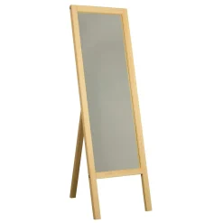 Miroir vertical sur pied - bois clair, 2 crochets HILO