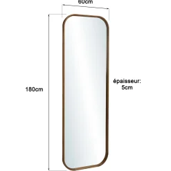 Miroir 60x180cm en bois de teck recyclé SWING