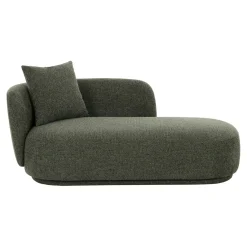 Méridienne verte design organique et coussin assorti NAMSOS