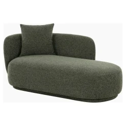 Méridienne verte design organique et coussin assorti NAMSOS