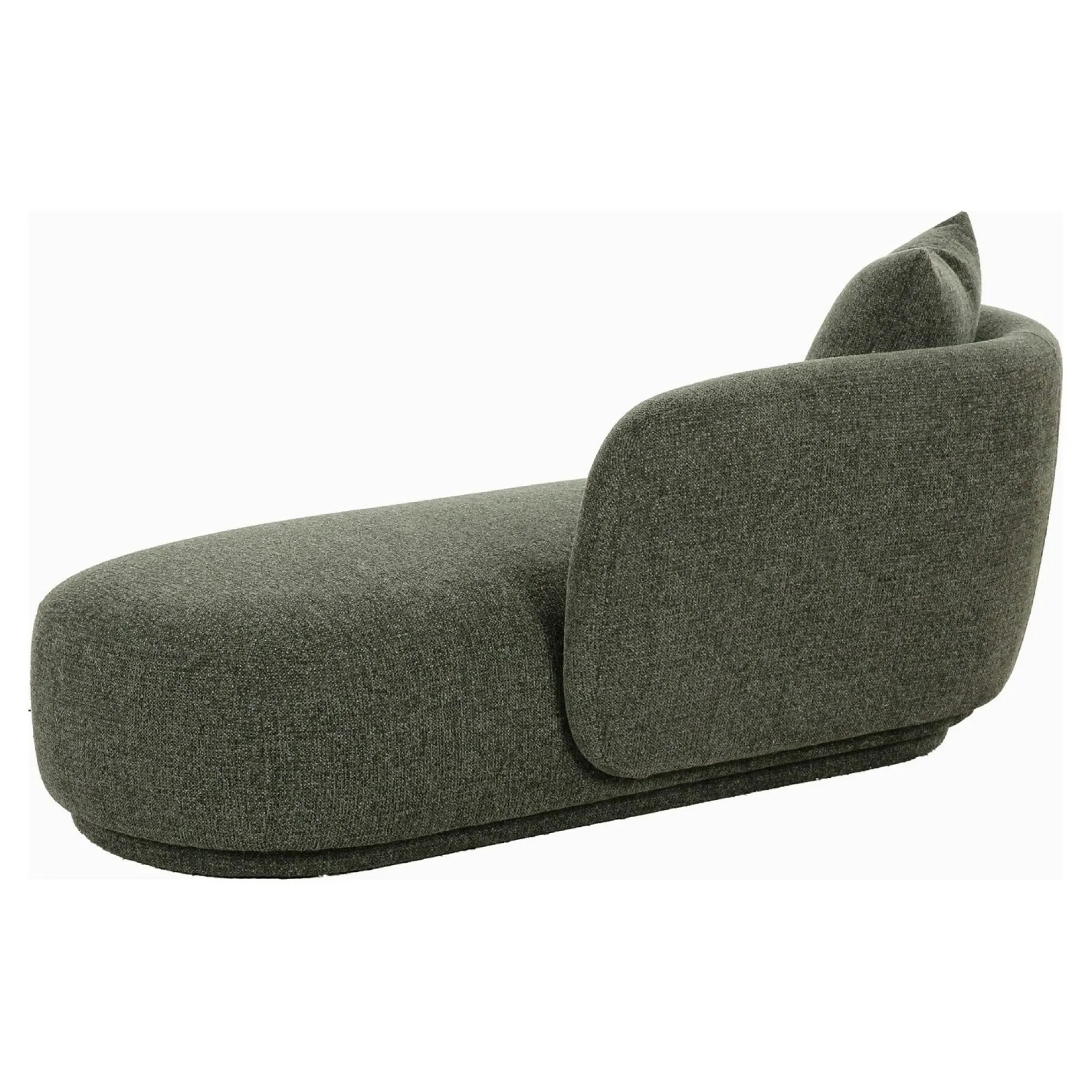 Méridienne verte design organique et coussin assorti NAMSOS