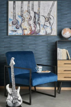 Objet déco à poser guitare argent