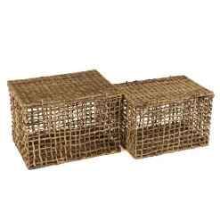 Panier de rangement / coffre en chanvre tressé (lot de 2) SWING