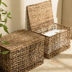 Panier de rangement / coffre en chanvre tressé (lot de 2) SWING