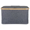 Panier de rangement gris avec couvercle 45 cm