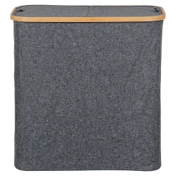 Panier à linge gris avec couvercle