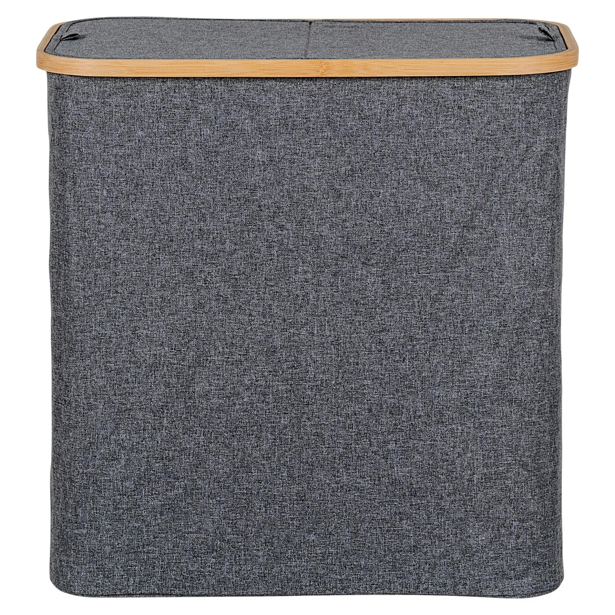 Panier à linge gris avec couvercle