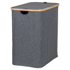 Panier à linge gris avec couvercle