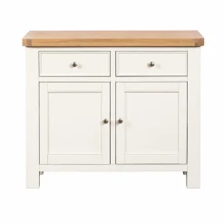 Petit buffet blanc 2 portes style bord de mer VELIA