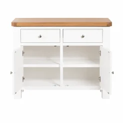 Petit buffet blanc 2 portes style bord de mer VELIA