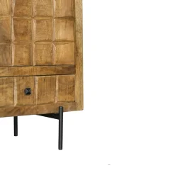 Petit buffet bois 1 porte décor damier UDA