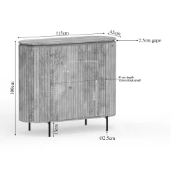 Petit buffet bois rainuré 2 portes CALERO