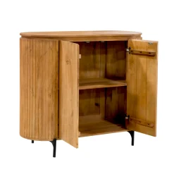Petit buffet bois rainuré 2 portes CALERO