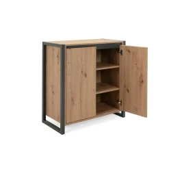 Petit buffet campagne 2 portes effet chêne ALVA