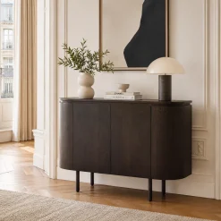 Petit buffet design en chêne brun 2 portes LOREN