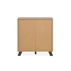 Petit buffet moderne 1 porte noire rainurée ALVA