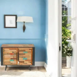 Petit buffet 2 portes bois recyclé DRAKKAR