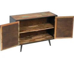 Petit buffet 2 portes bois recyclé DRAKKAR