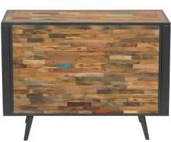 Petit buffet 2 portes bois recyclé DRAKKAR