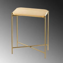 Petite table bois rectangulaire - structure métal doré JENA