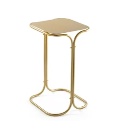 Petite table d'appoint dorée carrée - finition mate JENA