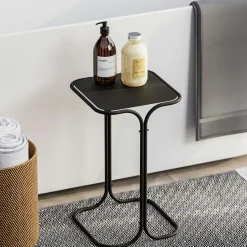 Petite table d'appoint noire carrée - finition mate JENA