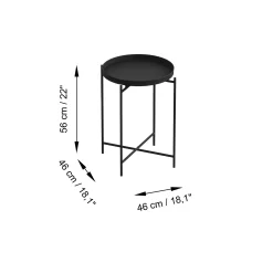 Petite table d’appoint noire - structure ronde, métal SFAX