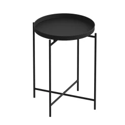 Petite table d’appoint noire - structure ronde, métal SFAX