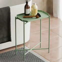 Petite table d’appoint verte, plateau rectangulaire SFAX