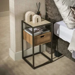 Petite table de chevet céramique 1 tiroir ASCOLI