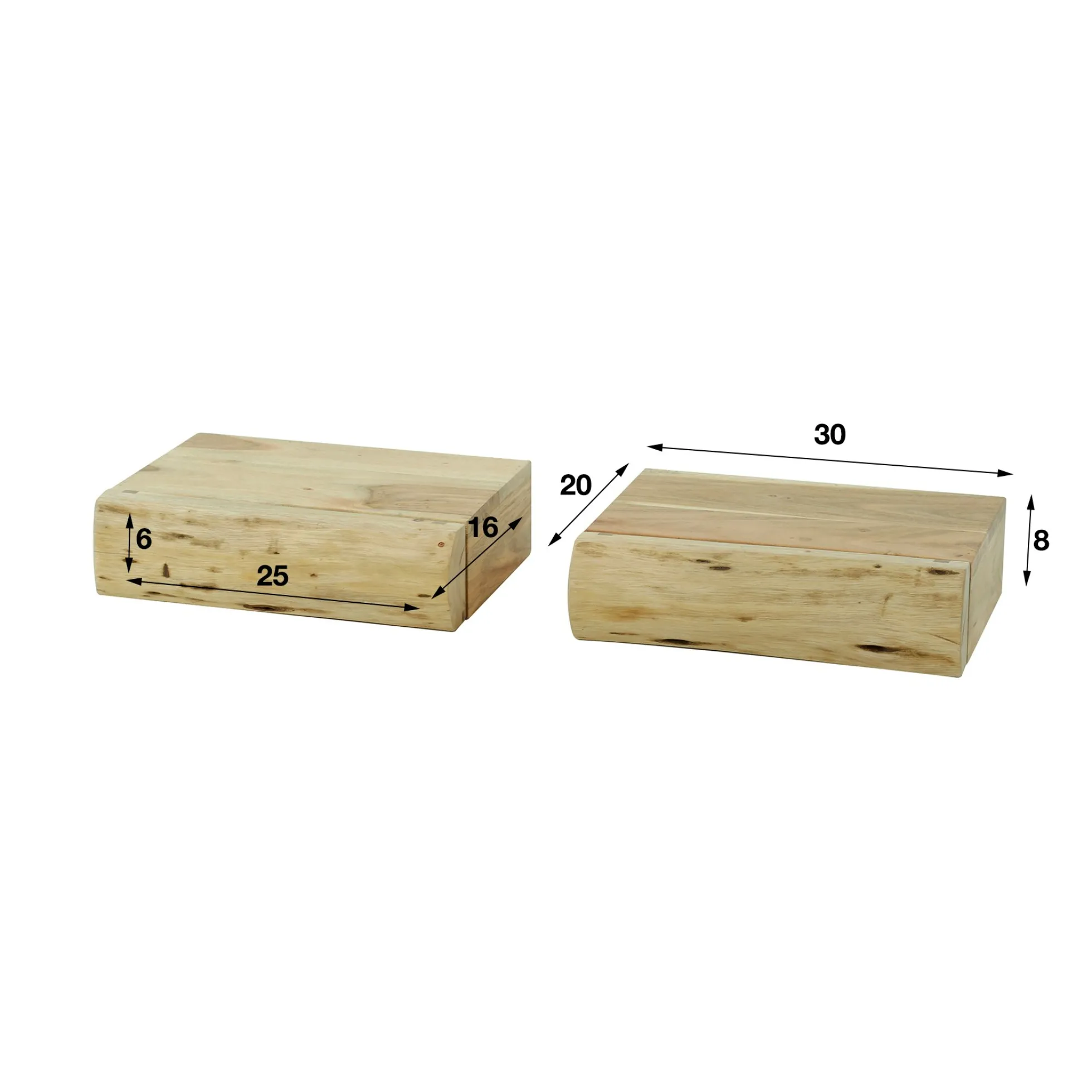 Petite table de chevet murale en bois clair 1 tiroir (lot de 2) MELBOURNE