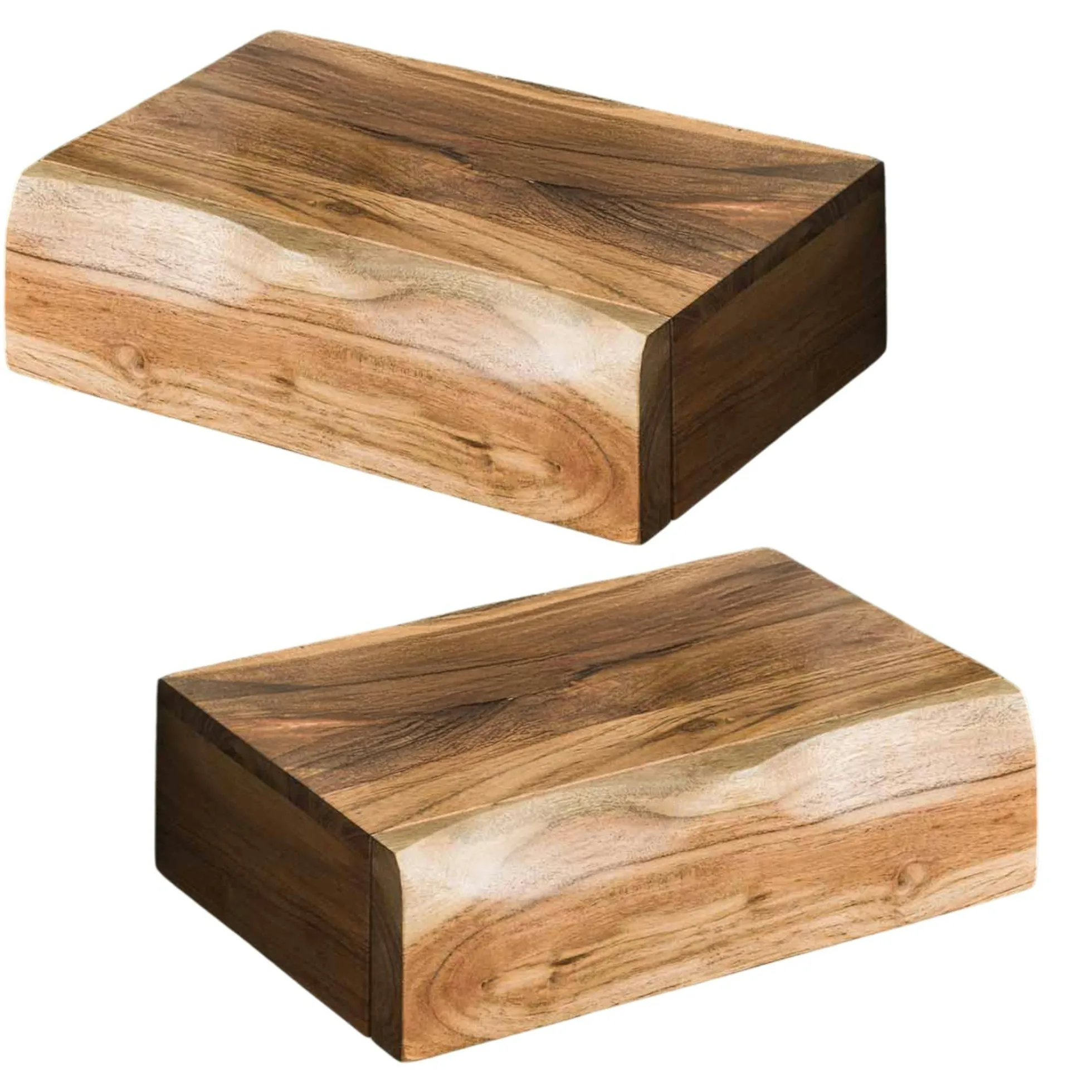 Petite table de chevet murale en bois clair 1 tiroir (lot de 2) MELBOURNE
