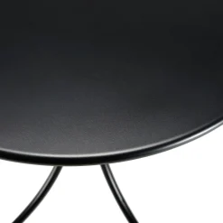 Petite table de jardin métal noir forme ronde D70 cm GIJON