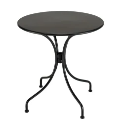 Petite table de jardin métal noir forme ronde D70 cm GIJON