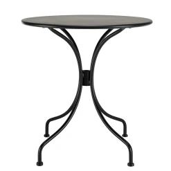 Petite table de jardin métal noir forme ronde D70 cm GIJON
