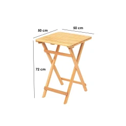 Petite table de jardin pliante en bois 50 cm SORA