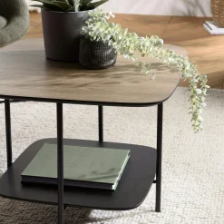 Petite table de salon carrée angles arrondis LANDAISE