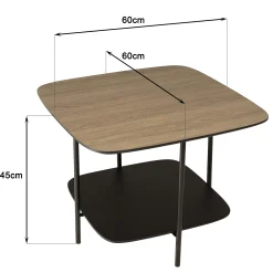 Petite table de salon carrée angles arrondis LANDAISE