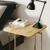 Petite table en bois carrée - structure métal doré JENA